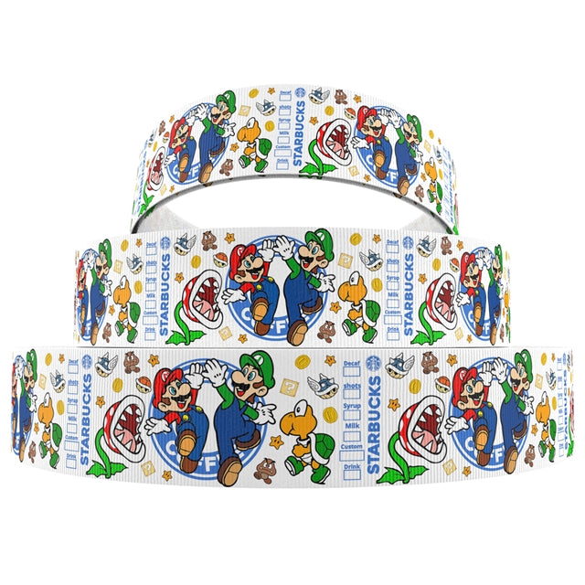 Mario 1 Yard Printed Grosgrain Ribbon