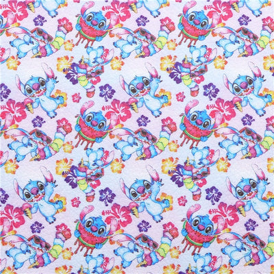 Stitch Litchi Printed Faux Leather Sheet Litchi has a pebble like feel with bright colors