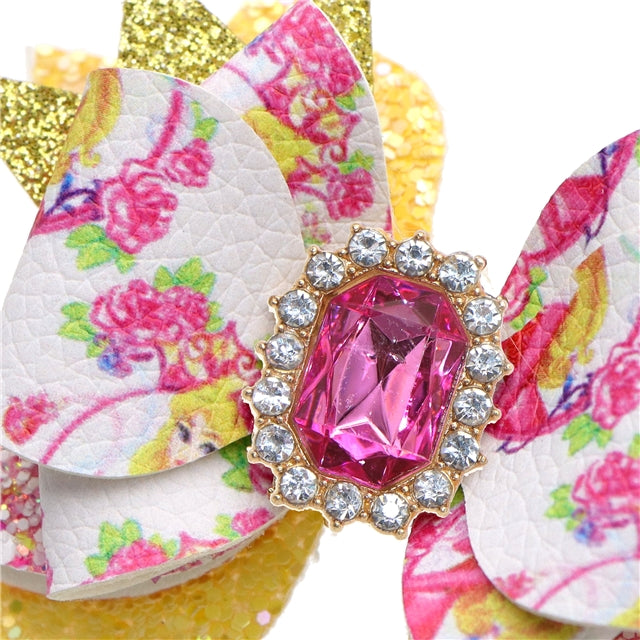 Princess Printed Faux Leather Pre-Cut Bow Includes Centerpiece