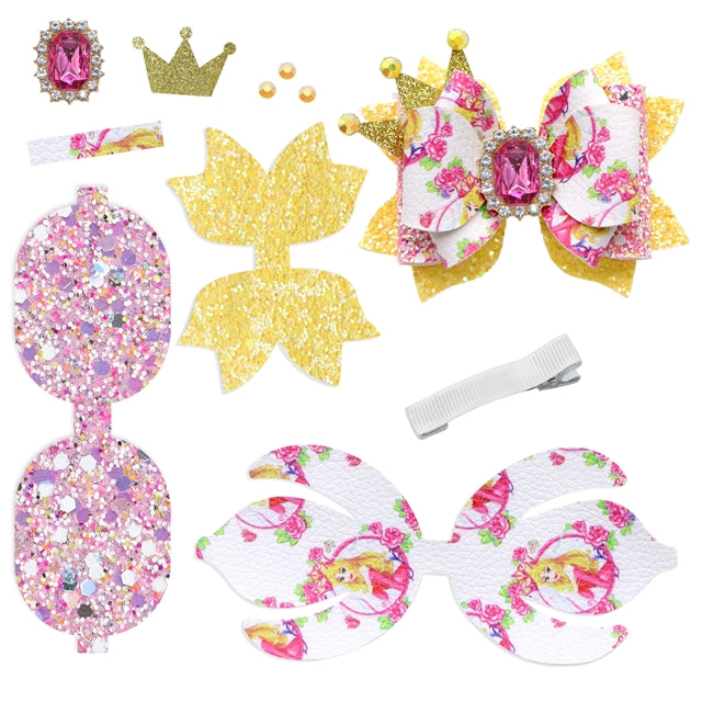 Princess Printed Faux Leather Pre-Cut Bow Includes Centerpiece