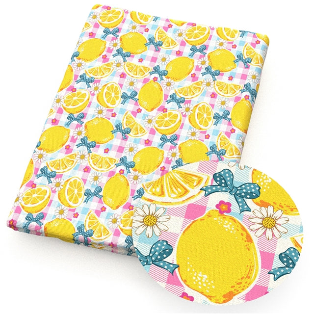 Lemons Printed Faux Leather Sheet