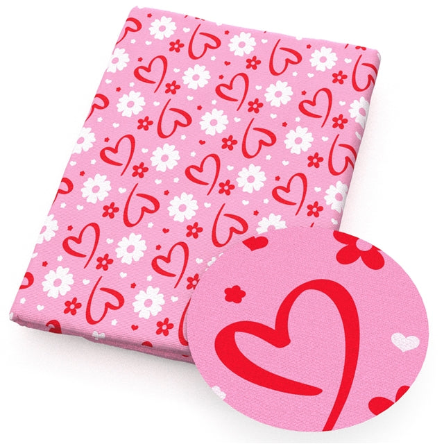 Hearts Valentine Textured Liverpool/ Bullet Fabric FeeFiFauxLeather