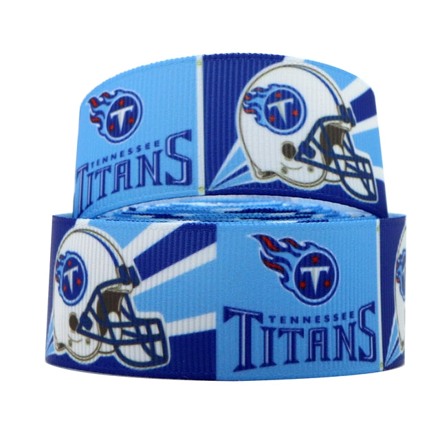 Titans Football 1 Yard Printed Grosgrain Ribbon 1 1/2 inch wide