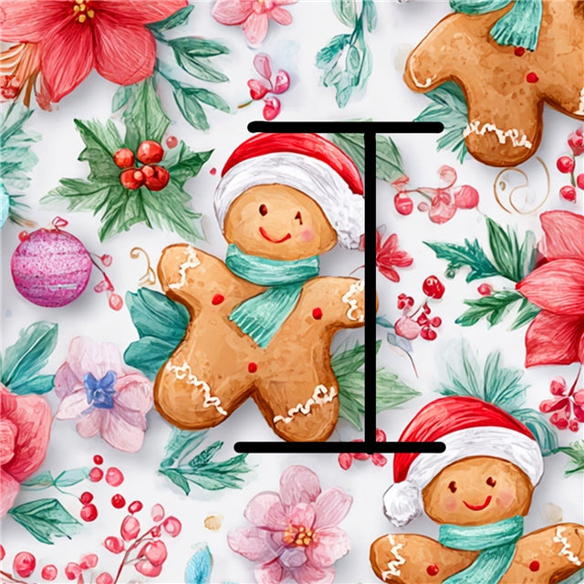 Gingerbread Christmas Bullet Printed Fabric FeeFiFauxLeather