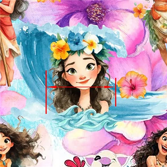 Ocean Princess Fine Glitter Faux Leather Sheet – Cartoon Character Smooth Material for DIY Accessories FeeFiFauxLeather