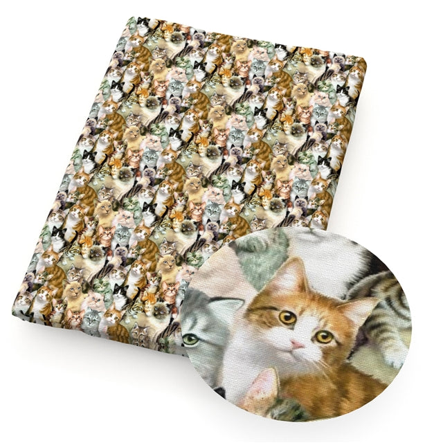 Cats Printed Fabric FeeFiFauxLeather