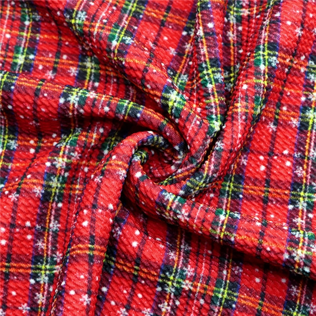 Christmas Plaid Printed Fabric FeeFiFauxLeather