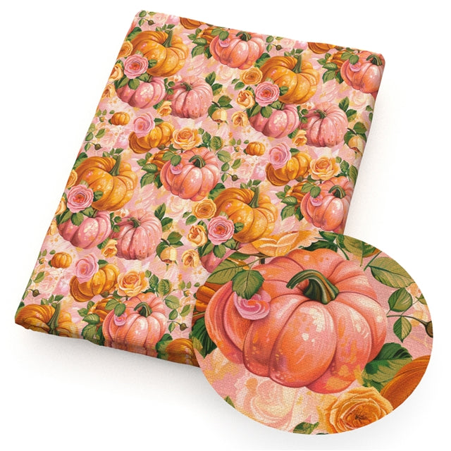 Fall Pumpkin Faux Leather Sheet – Cartoon Character Smooth Material for DIY Accessories FeeFiFauxLeather