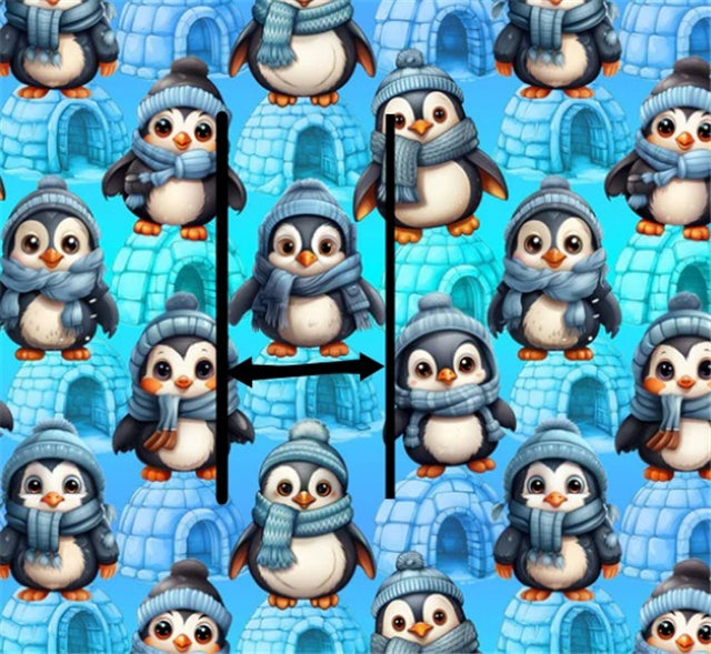 Penquins Christmas Printed Faux Leather Sheet FeeFiFauxLeather