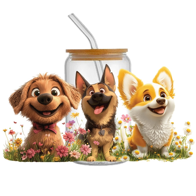 Dogs UV DTF Cup Wrap – Easy Cup Wrap for Tumblers & Projects FeeFiFauxLeather