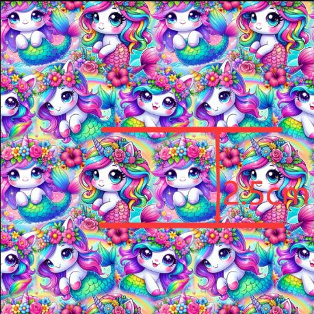 Unicorn Printed Faux Leather FeeFiFauxLeather