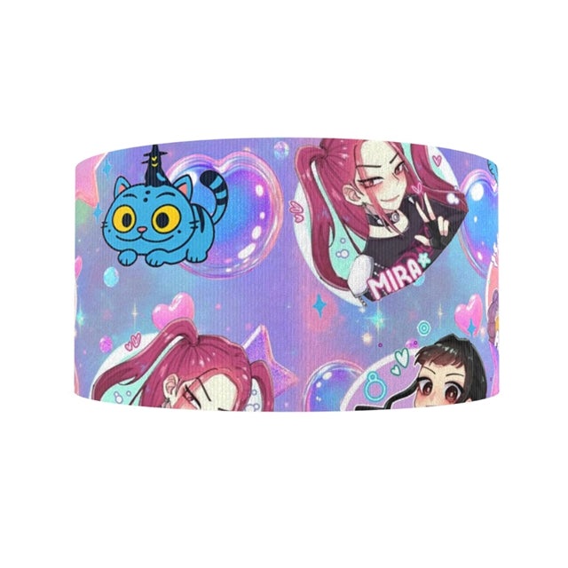 K-Pop Ribbon 1 Yard Printed Grosgrain Ribbon 1 1/2 inch wide FeeFiFauxLeather