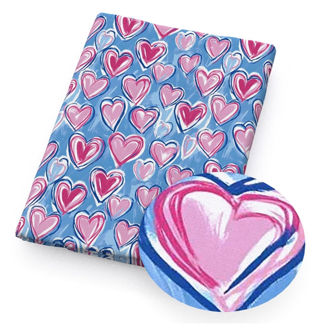Hearts Printed Faux Leather Sheet FeeFiFauxLeather