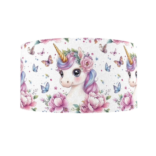 Unicorn Butterflies Floral 1 Yard Printed Grosgrain Ribbon 1 1/2 inch wide
