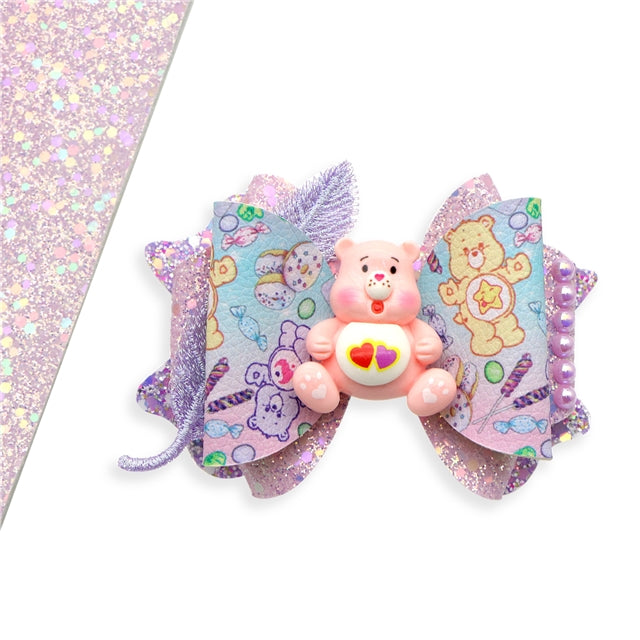 Care Bear Printed Faux Leather Pre-Cut Bow