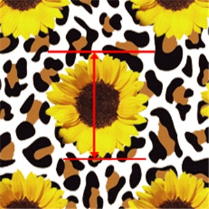 Sunflowers on Leopard Litchi Printed Faux Leather Sheet