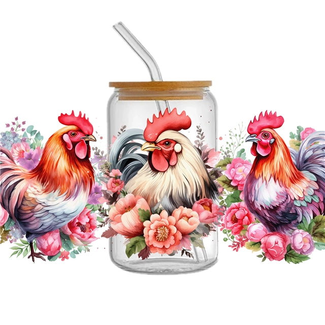 Chickens UV DTF Cup Wrap – Easy Cup Wrap for Tumblers & Projects FeeFiFauxLeather
