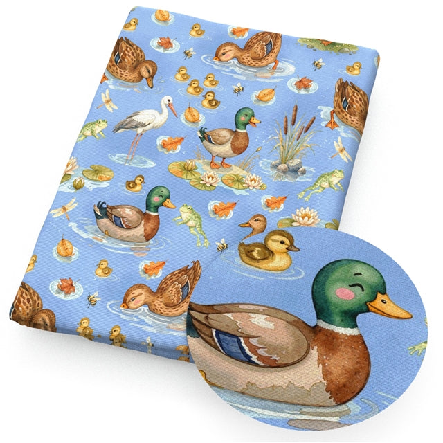 Ducks Printed Faux Leather Sheet FeeFiFauxLeather