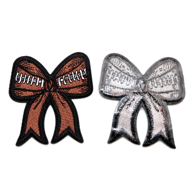 Ribbon Football Embroidery Patch