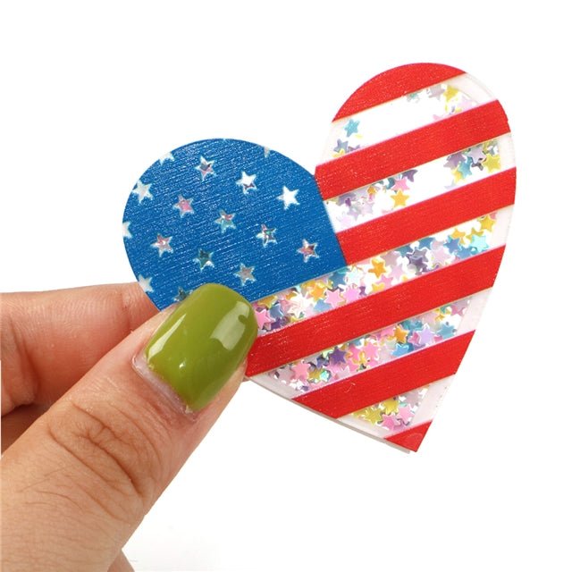 American Flag July 4th Quicksand Sequin Resin