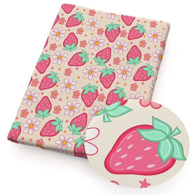 Strawberry Floral Printed See Through Sheet Clear Transparent Sheet