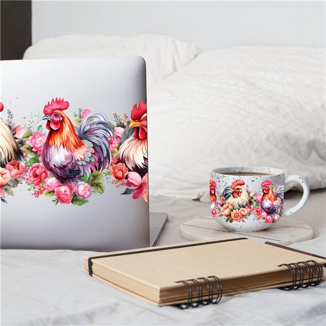 Chickens UV DTF Cup Wrap – Easy Cup Wrap for Tumblers & Projects FeeFiFauxLeather