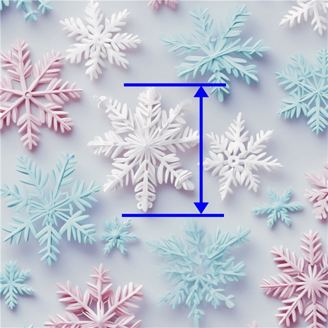 Snowflakes Christmas Printed Faux Leather Sheet