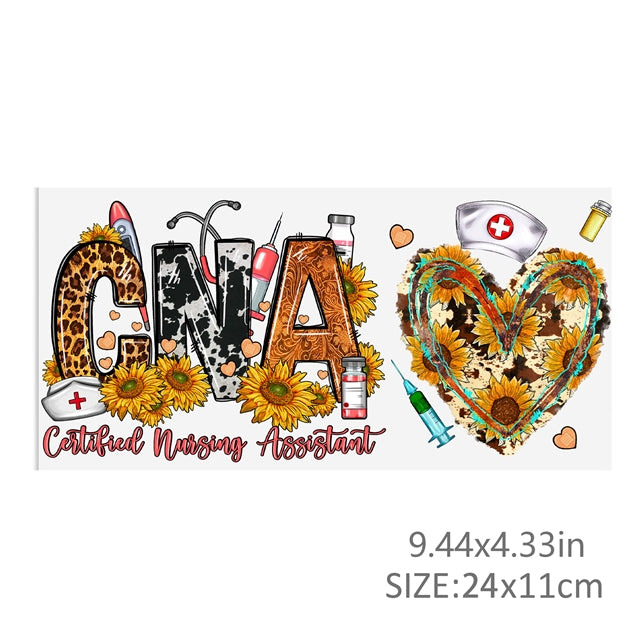 Nurse, Phlebotomist, & CNA UV DTF Cup Wrap – Easy Cup Wrap for Tumblers & Projects FeeFiFauxLeather