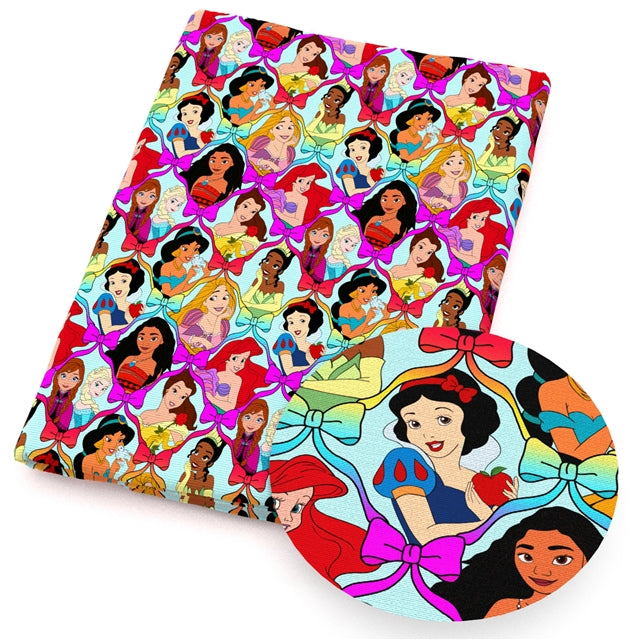 Princesses Printed Faux Leather Sheet FeeFiFauxLeather