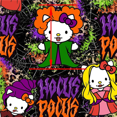 Hocus Pocus Halloween Printed Textured Liverpool/ Bullet Fabric with a textured feel