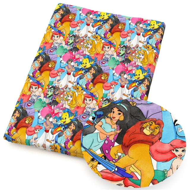 Princesses Printed Faux Leather Sheet FeeFiFauxLeather