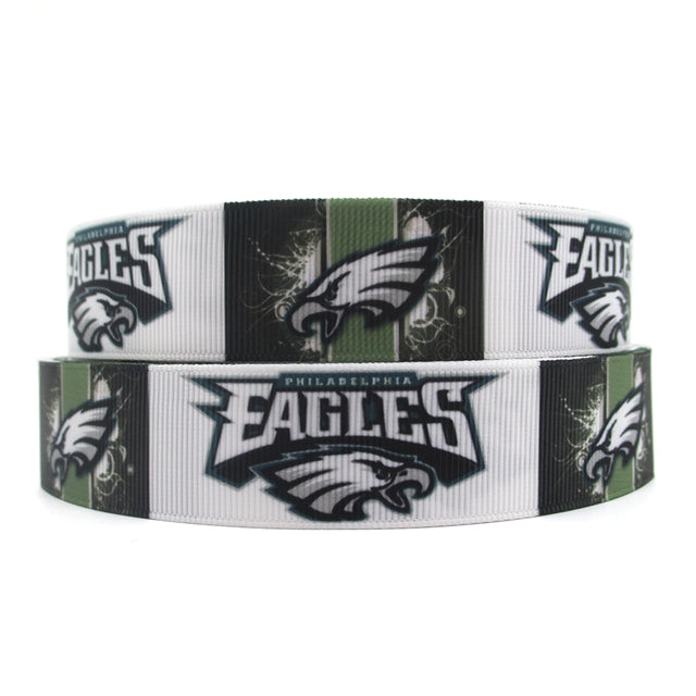 Eagles Football 1 Yard Printed Grosgrain Ribbon