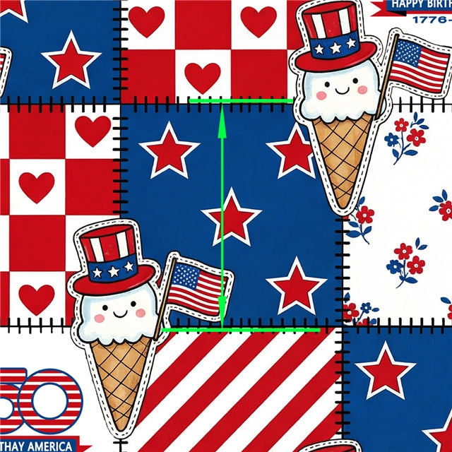 Blue Dog July 4th, Red, White and Blue Faux Leather Sheet FeeFiFauxLeather
