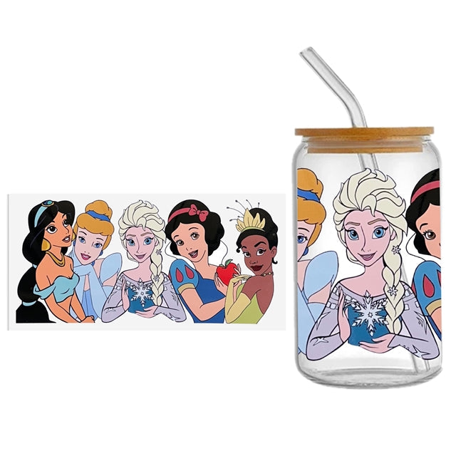 Princesses UV DTF Glass Can Wrap FeeFiFauxLeather