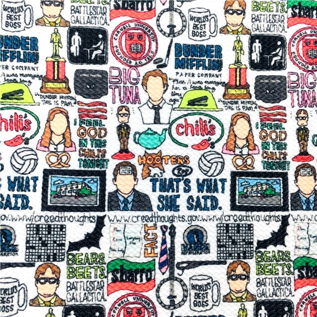 The Office TV Show Textured Liverpool/ Bullet Fabric