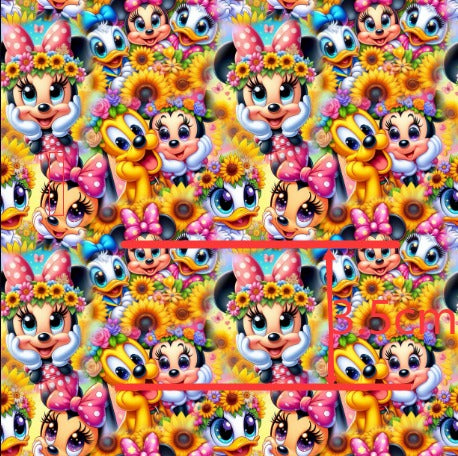 Mouse and Friends Printed Faux Leather Sheet FeeFiFauxLeather