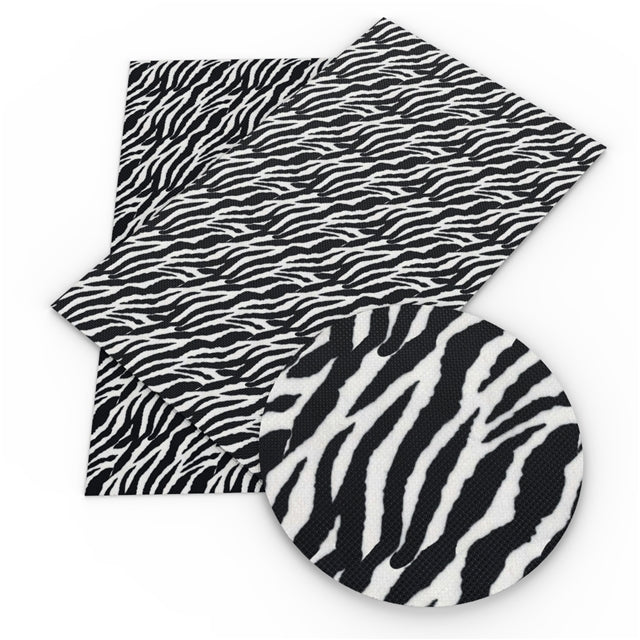 Zebra Printed Faux Leather Sheet FeeFiFauxLeather