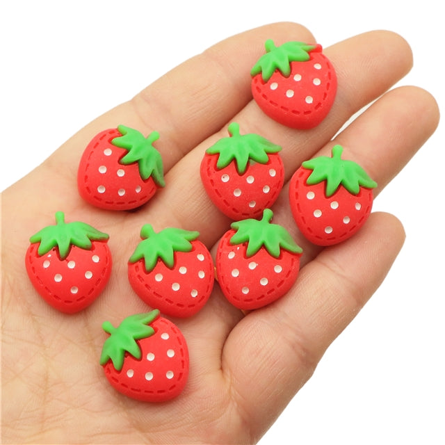Strawberry Acrylic Resin 5 piece set FeeFiFauxLeather