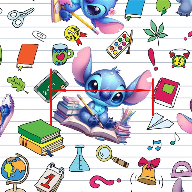 Blue Alien Back To School Printed Fabric FeeFiFauxLeather