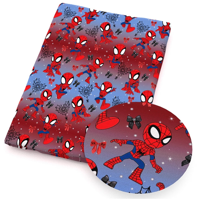 Spiderman Superhero Printed Fabric FeeFiFauxLeather