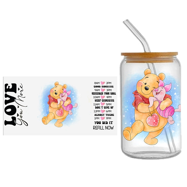 Mouse and friends UV DTF Glass Can Wrap