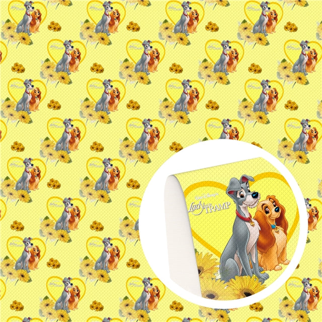 Dogs Printed Faux Leather Sheet FeeFiFauxLeather