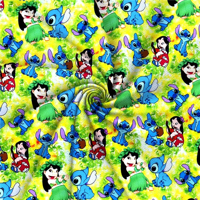 Blue Alien Printed Fabric FeeFiFauxLeather