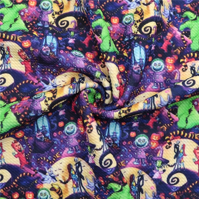 Nightmare Before Christmas Halloween Printed Liverpool/ Bullet Fabric