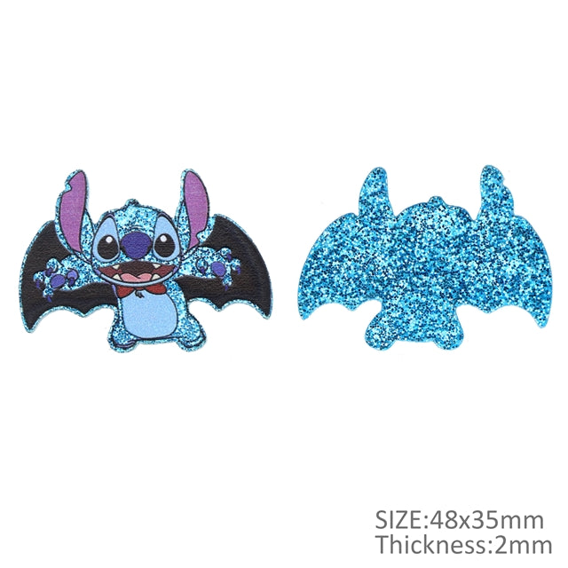 Blue Alien Halloween Glitter Resin 5 piece set FeeFiFauxLeather