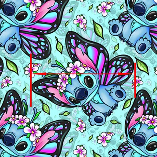 Blue Alien Printed Fabric FeeFiFauxLeather