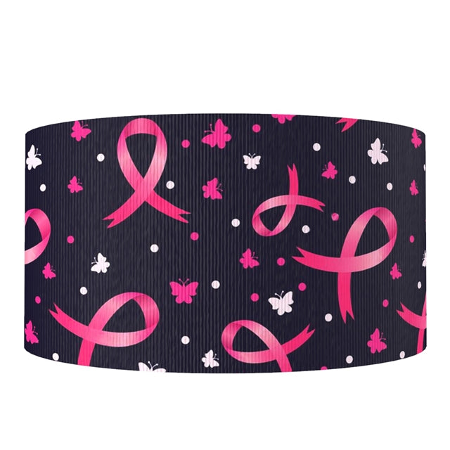 Breast Cancer Awareness 1 Yard Printed Grosgrain Ribbon 1 1/2 inch wide