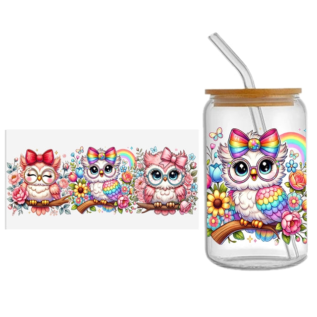 Owls UV DTF Cup Wrap – Easy Cup Wrap for Tumblers & Projects FeeFiFauxLeather