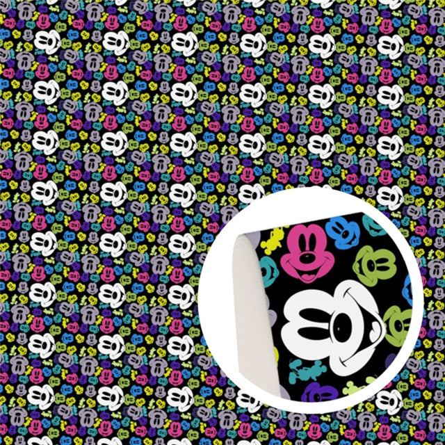 Mouse Printed Faux Leather Sheet FeeFiFauxLeather