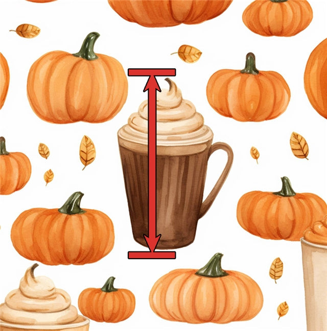 Pumpkin Fall Coffee Printed Faux Leather Sheet FeeFiFauxLeather